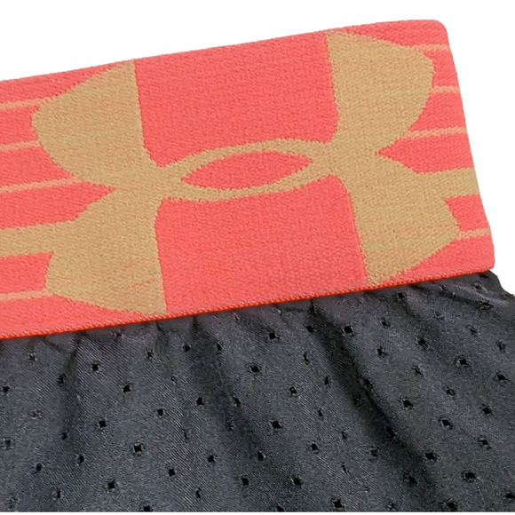 Under Armour Black Mesh Running Shorts with Pink Waist band - Picture 5 of 6